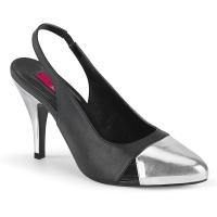 DREAM-405 Pleaser Pink Label high heels slingback pumps black silver matte
