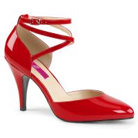 DREAM-408 Pleaser Pink Label high heels criss cross strap pump red patent