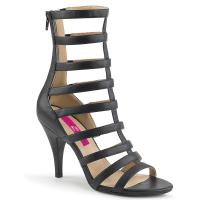 Sale DREAM-438 Pleaser Pink Label strappy ankle boots black vegan leather 42