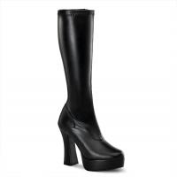 Sale ELECTRA-2000Z Pleaser high heels platform stretch boots black matte 38