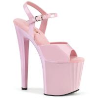 Sale ENCHANT-709 Pleaser High Heels Plateausandaletten lineares Design babypink Lack 37