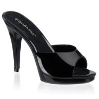 Sale FLAIR-401-2 Fabulicious High-Heels Plateaupantoletten schwarz Lack mit Lederinnensohle 36