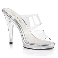 FLAIR-402 Fabulicious high heels platform two band slide clear