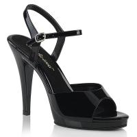 Sale FLAIR-409 Fabulicious high heels platform ankle strap sandal black patent 42