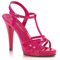FLAIR-420 Fabulicious high heels platform t-strap sandal hot pink patent