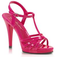 Sale FLAIR-420 Fabulicious high heels platform t-strap sandal hot pink patent 40