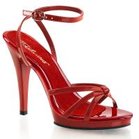 Sale FLAIR-436 Fabulicious High-Heels Sandaletten Fesselriemchen rot Lack 39