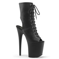 Sale FLAMINGO-1016 Pleaser High Heels Open Toe Platform Ankle Boot black matte 43