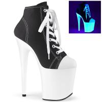 FLAMINGO-800SK-02 Pleaser high heels platform ankle boot sneaker black neon white