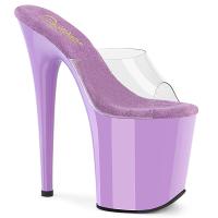 FLAMINGO-801 Pleaser vegan high heels platform slide clear lavender