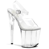 Sale FLAMINGO-808 Pleaser high heels platform sandal clear leather insole 44