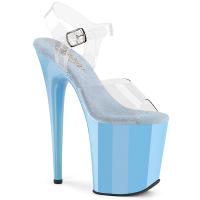 FLAMINGO-808 Pleaser vegan ladys high heels platform sandal clear baby blue