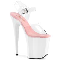 FLAMINGO-808 Pleaser vegan ladys high heels platform sandal clear baby pink