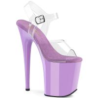 FLAMINGO-808 Pleaser vegan ladys high heels platform sandal clear lavender