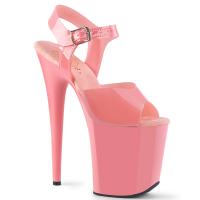 FLAMINGO-808N Pleaser High-Heels Sandaletten babypink elastische Riemchen