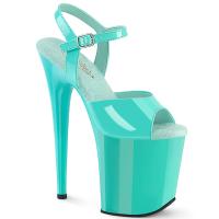 FLAMINGO-809 Pleaser sexy high heels platform sandal aqua patent