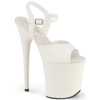 FLAMINGO-809 Pleaser sexy high heels platform sandal off-white matte