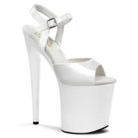 FLAMINGO-809 Pleaser high heels platform sandal white patent