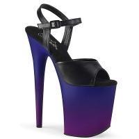 FLAMINGO-809BP Pleaser High-Heels Plateausandaletten schwarz Farbverlauf blau-lila