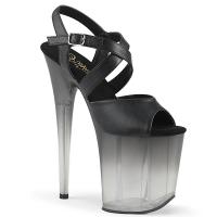 FLAMINGO-822T Pleaser high heels platform sandal black vegan leather faded black