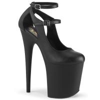 FLAMINGO-850 Pleaser vegan high heels pump dual strap black matte