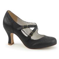 Sale FLAPPER-35 Pin Up Couture kitten heel pumps black matte 40