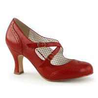 Sale FLAPPER-35 Pin Up Couture kitten heel pumps red matte 38