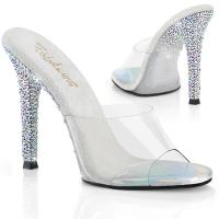 GALA-01DSP Fabulicious Damen High Heels Pantoletten klar silber AB Strassverlauf