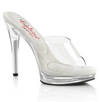 Sale GLORY-501 Fabulicious high heels comfort width platform slide clear 38