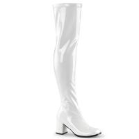 Sale GOGO-3000 sexy Funtasma women over-the-knee boot white stretch patent 39