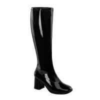 Sale GOGO-300WC extra calf width boots black stretch patent 38