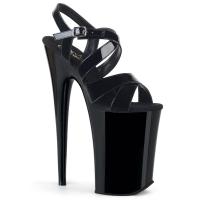 INFINITY-997 Pleaser ladies double criss cross plaform sandal black patent