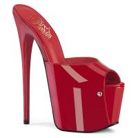 JUBILANT-01 Pleaser Damen High Heels versteckter Plateaupantoletten rot Lack