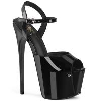 JUBILANT-09 Pleaser Damen Stiletto High Heels Plateausandaletten schwarz Lack