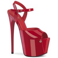 JUBILANT-09 Pleaser Damen Stiletto High Heels Riemen Plateausandaletten rot Lack