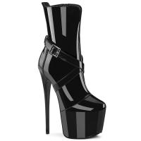 JUBILANT-1011 Pleaser High Heels abnehmbares Riemchen Plateaustiefeletten schwarz Lack