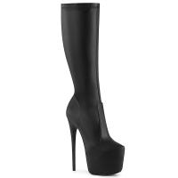 JUBILANT-2000 Pleaser vegan high heels concealed platform stretch knee boot black matte