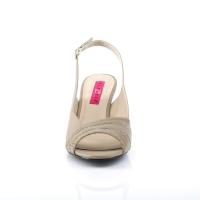 Sale KIMBERLY-01SP Pleaser Pink Label Damen Slingback Peep Toe Sandalette taupe Lederoptik 42