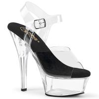 KISS-208 Pleaser Damen High-Heels Plateausandaletten transparent schwarz günstig