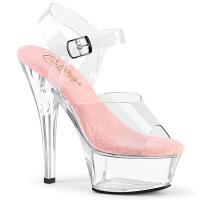 KISS-208 Pleaser Damen High-Heels Plateausandaletten transparent babypink günstig