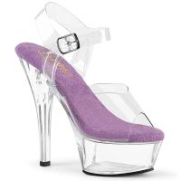 KISS-208 Pleaser Damen High-Heel Plateausandaletten transparent lavendel günstig