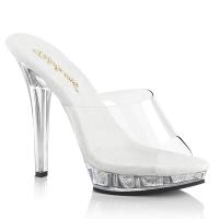 LIP-101 Fabulicious high heels platform slide transparent silver glitter