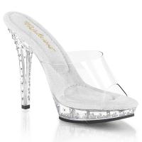 Sale LIP-101SDT Fabulicious high heels slide transparent rhinestones on heel and platform 39