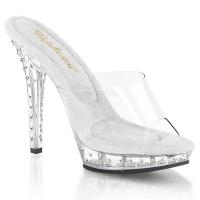 Sale LIP-101SDT Fabulicious high heels slide transparent rhinestones on heel and platform 38