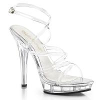 LIP-106 Fabulicious High-Heels Plateausandaletten gekreuzte Riemchen transparent