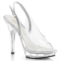 LIP-150 Fabulicious high heels platform sling back sandal clear-silver