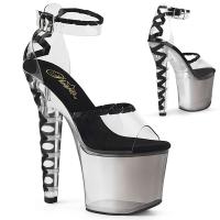 LOVESICK-712T Pleaser High-Heels Plateau Sandaletten Korsett schwarz faded getönt