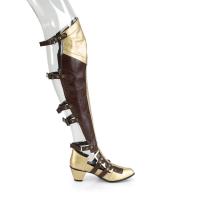 Sale MAIDEN-8830 Funtasma over-the-knee bootn fully open back brown gold matte 39