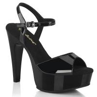 Sale MARTINI-509 Fabulicious vegan ladies high heels ankle strap sandal black patent 38