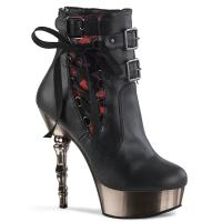 Sale MUERTO-1030 DemoniaCult two tone corset style ankle boot lace black matte pewter chrome 40